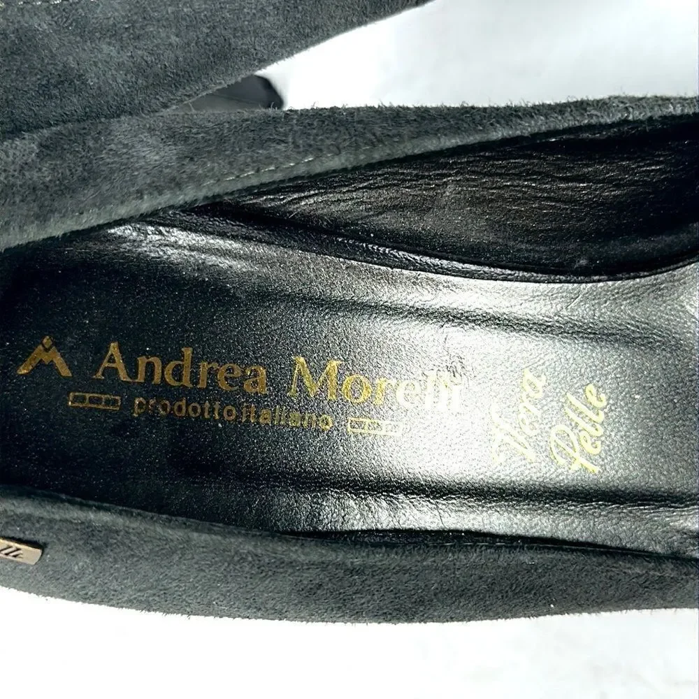 New Andrea Morelli Italy Gray Suede Pumps Heels EUR 36 US 6